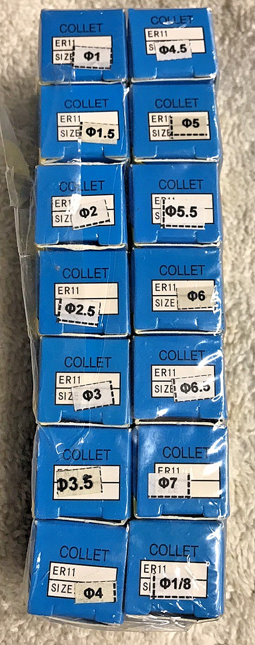14 Piece Set ER11 Spring Collets For Milling Machines