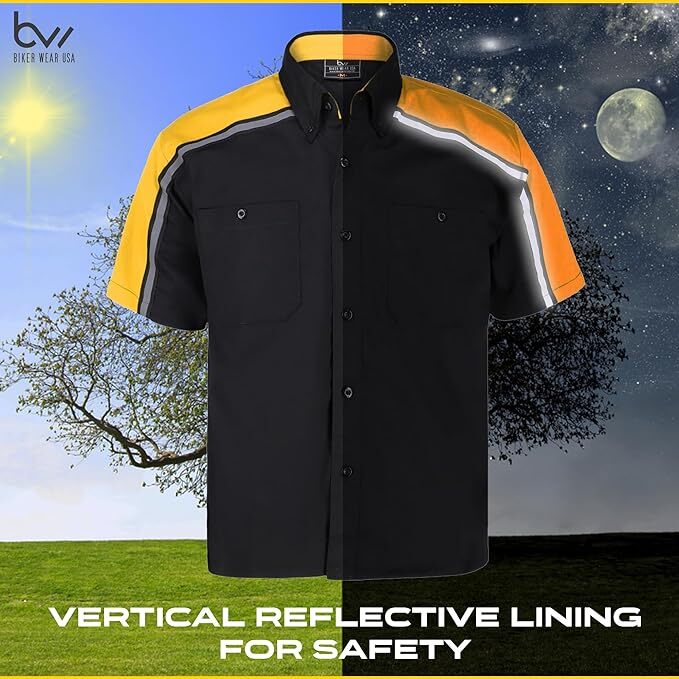Men's Mechanical Industrial Work Shirt with Reflective Lining
