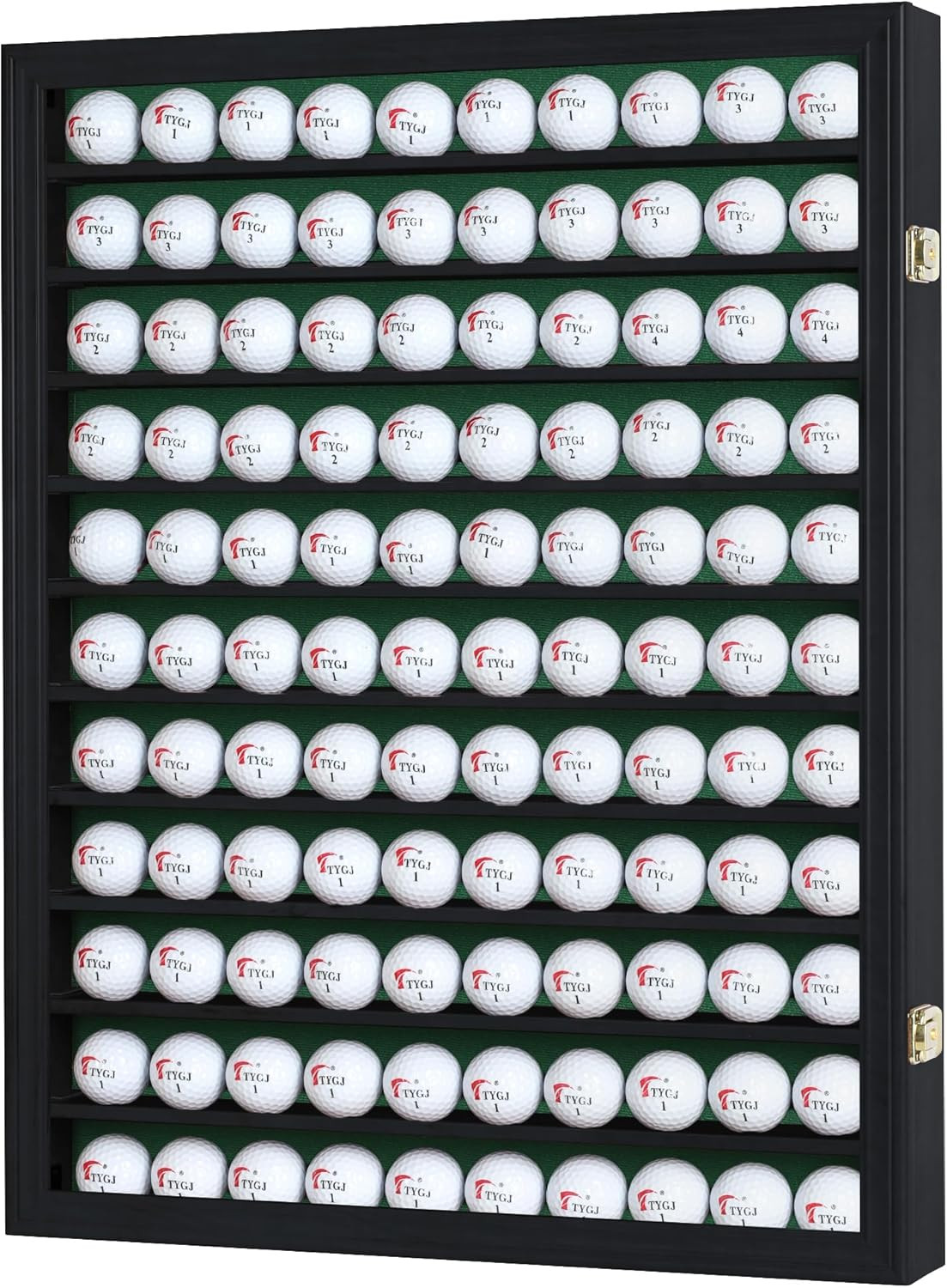 Elegant Black Golf Ball Display Case for 110 Balls - Perfect for Collectors