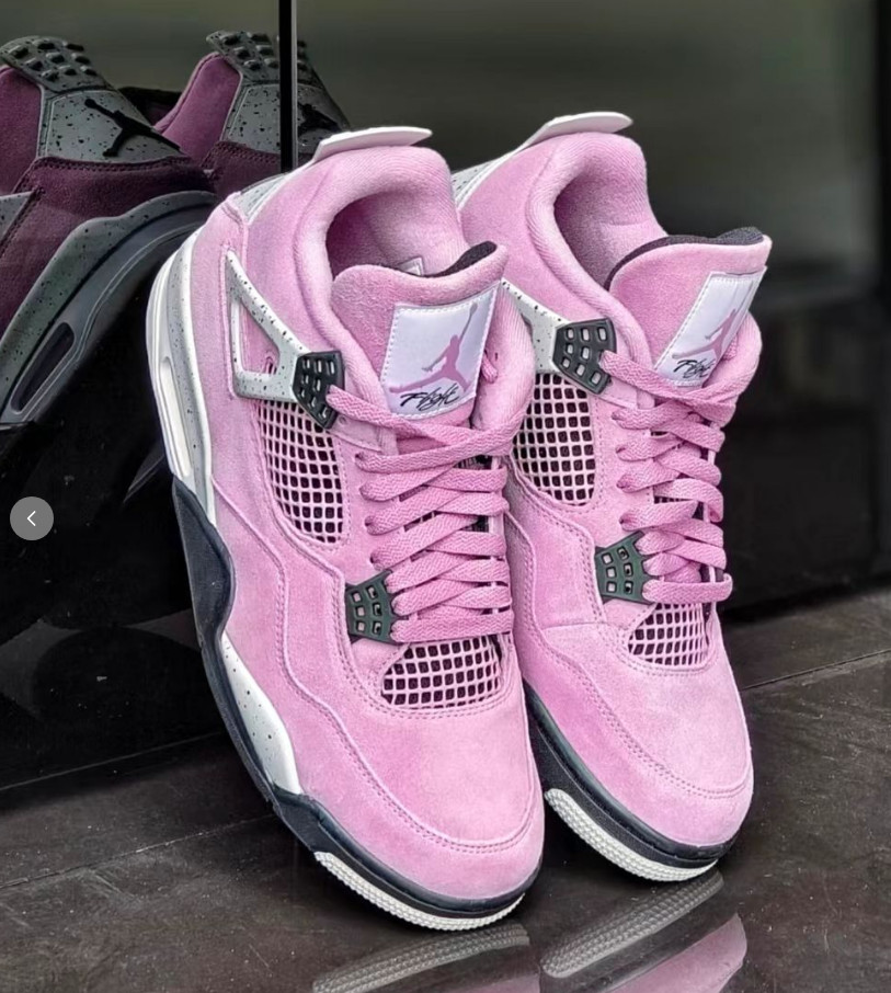 Jordan 4 "Orchid" Retro Basketball sneakers pink Shoes for Unisex Size