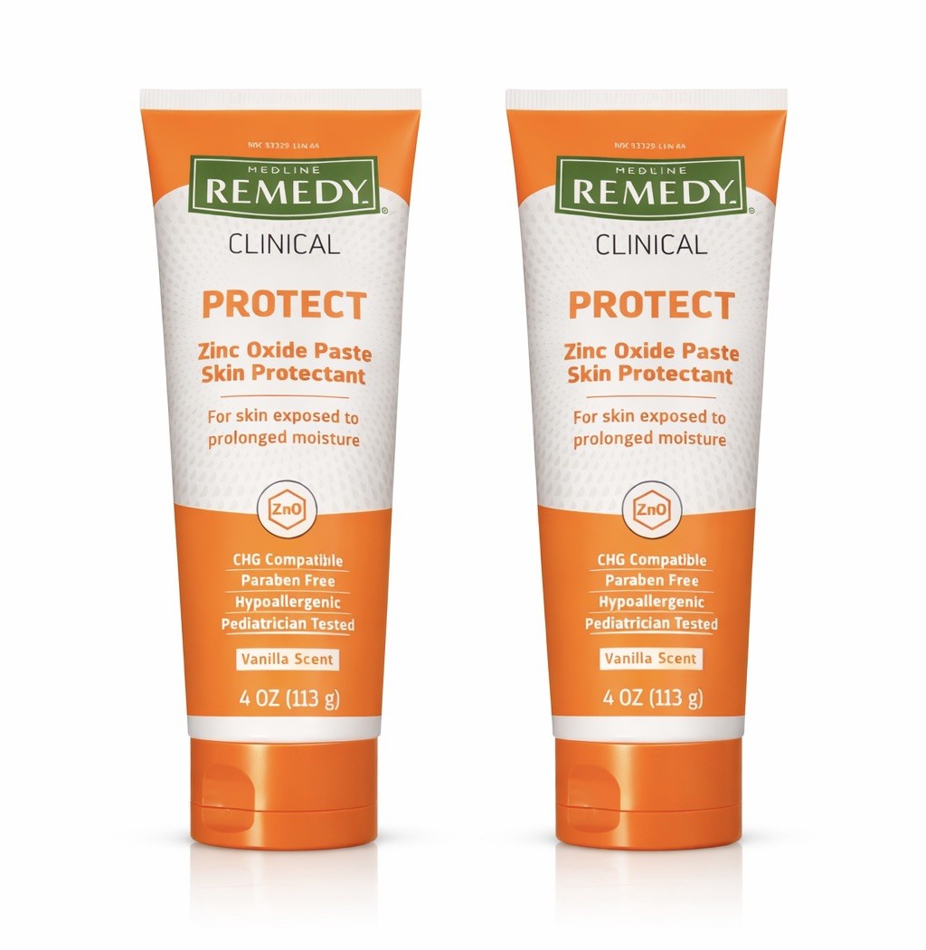 Medline Remedy Zinc Oxide Paste Skin Protectant, Vanilla Scent, 4 OZ, 2 pack