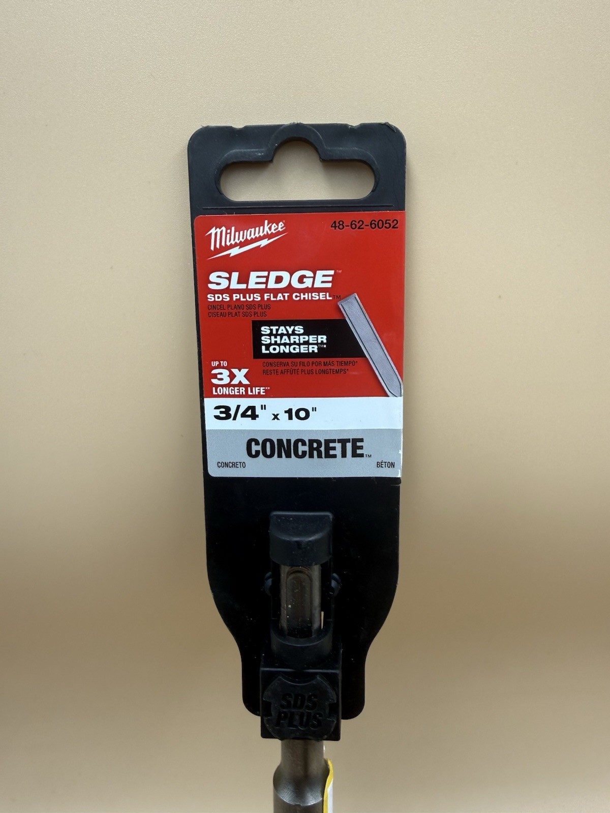 Milwaukee Sledge SDS Plus Flat Chisel 48-62-6052 3/4 Concrete