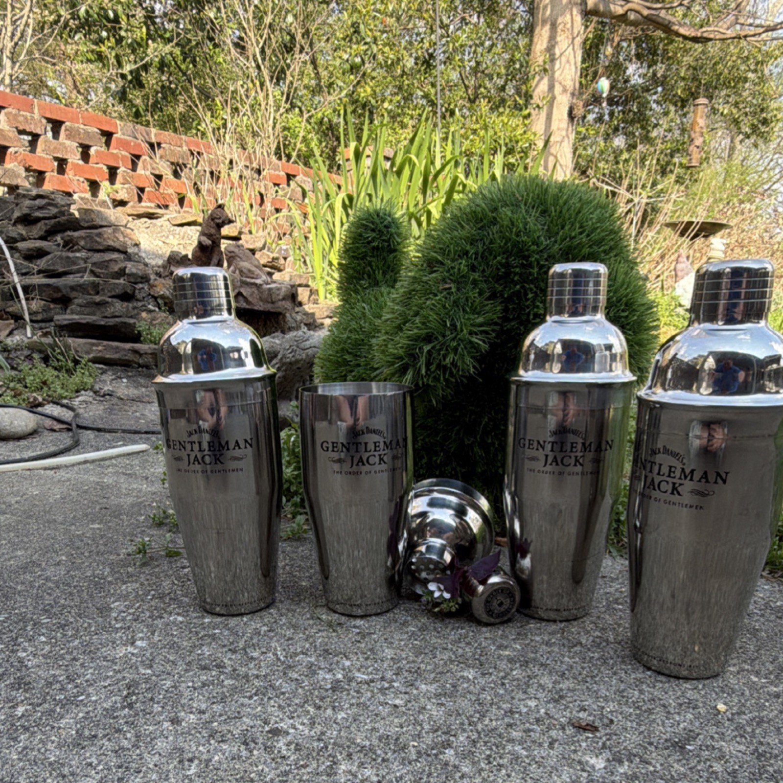 Jack Daniel's Gentleman Jack Stainless Steel 4-Piece Cocktail Shaker Set Silver