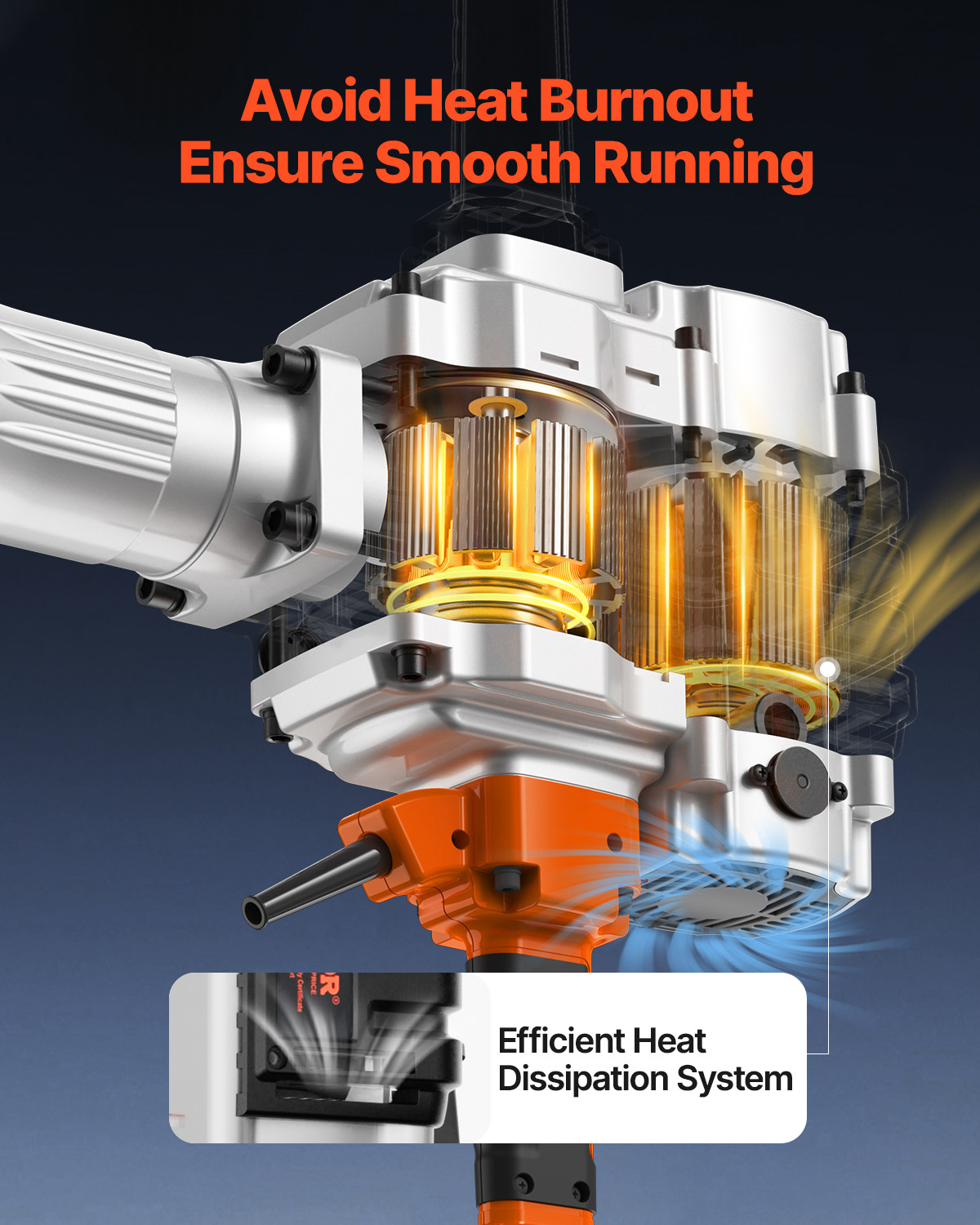 Demolition Jack Hammer Concrete Breaker 2100W Electric Hammer 2 Chisel Bit