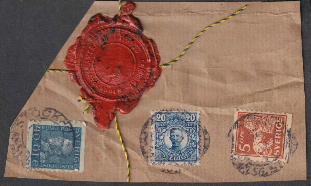 EXTREMELY RARE HIGH QUALITY AMERICAN EXPRESS CO. WAX SEAL STOCKHOLM SWITZERLAND!