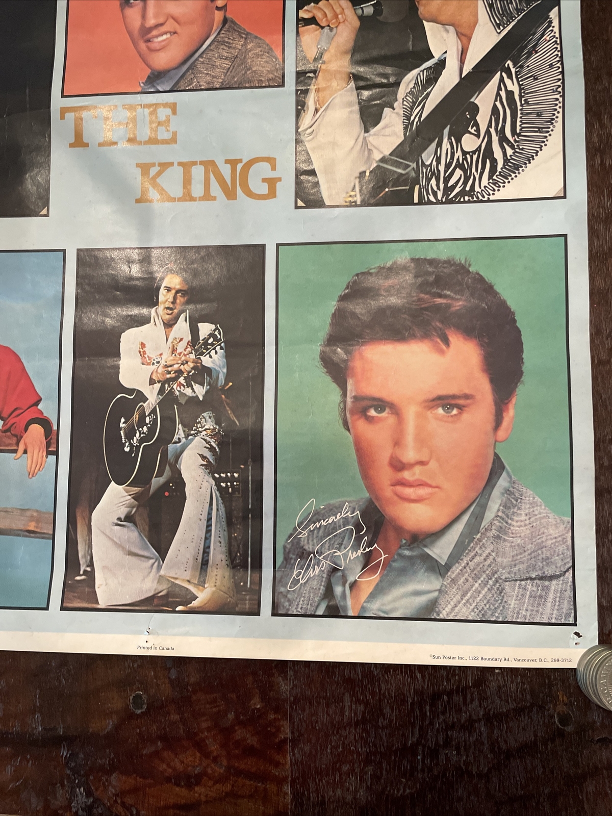 Vintage Elvis Presley The King Collage Poster Sun Poster Inc 35” X 23”