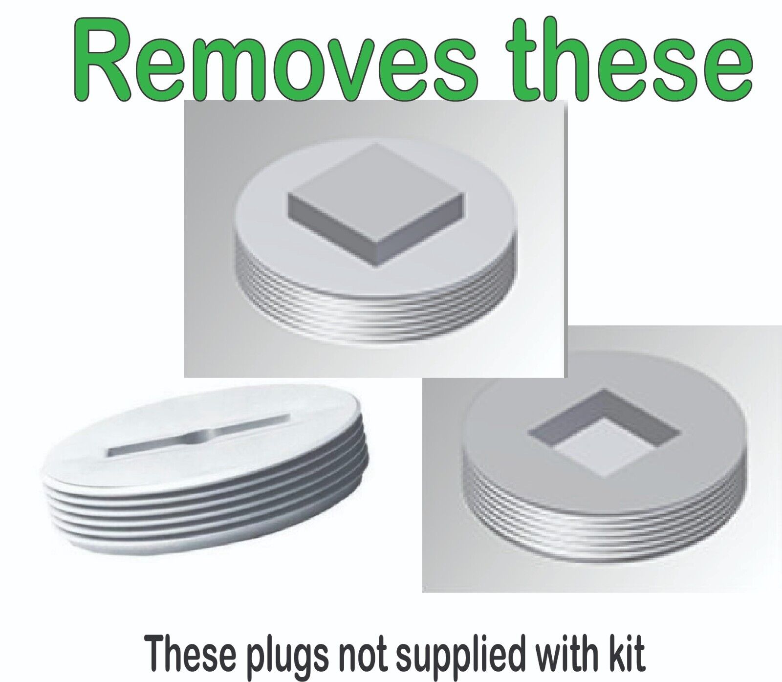 Plumbing cleanout plug wrench set - plumbing tool - cleanout cap - Steel case