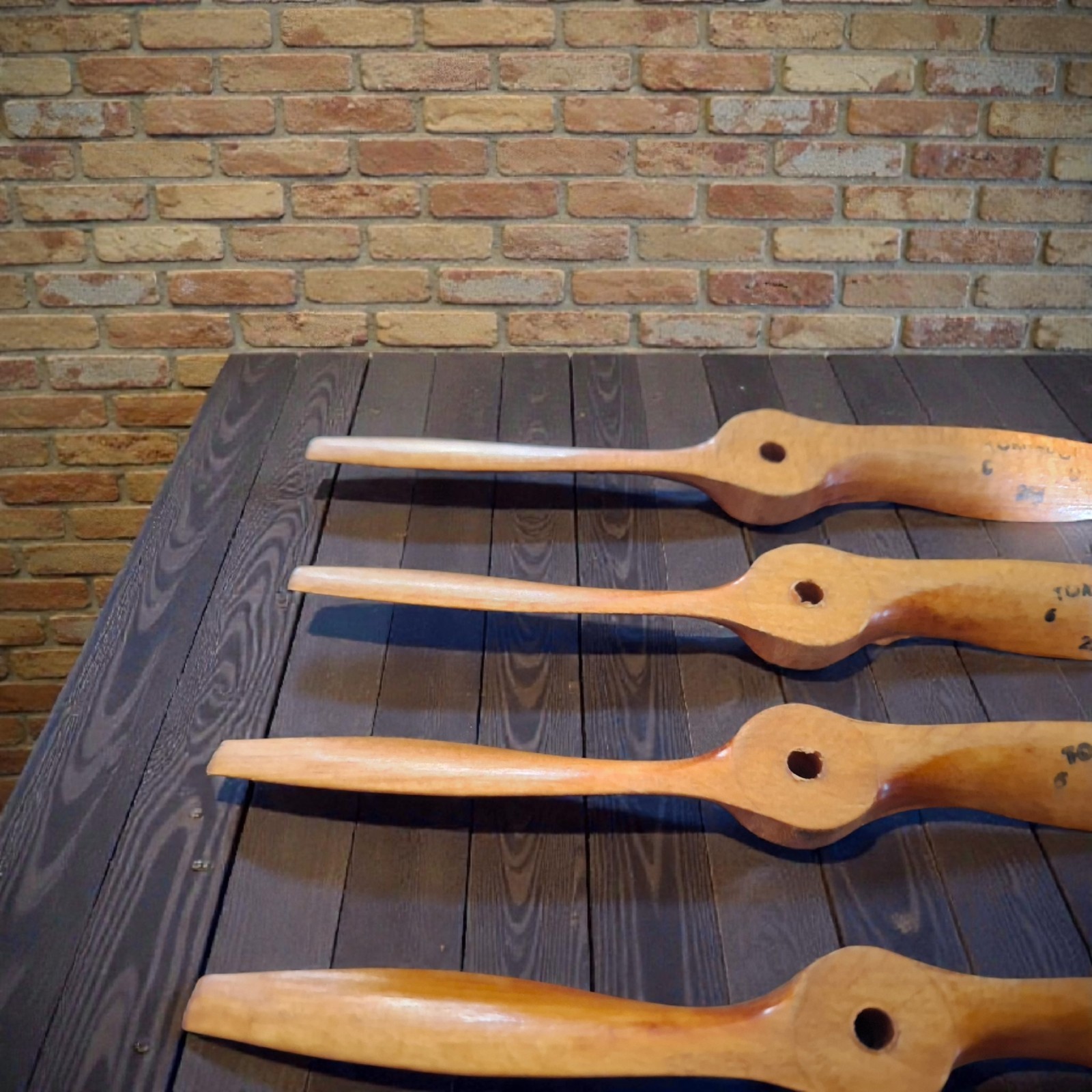 4 Vintage Wooden Model Airplane Propeller Tornado 6"