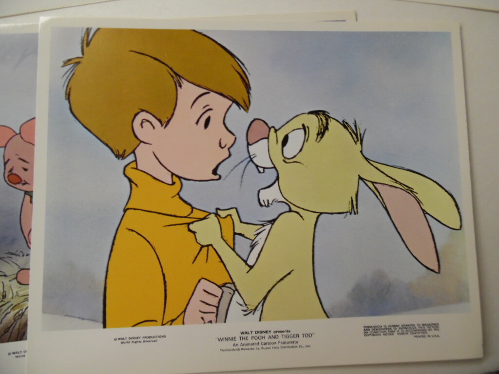 1974 WINNIE THE POOH AND TIGGER TOO Mini Lobby Card Set + Sleeve Walt Disney VG+