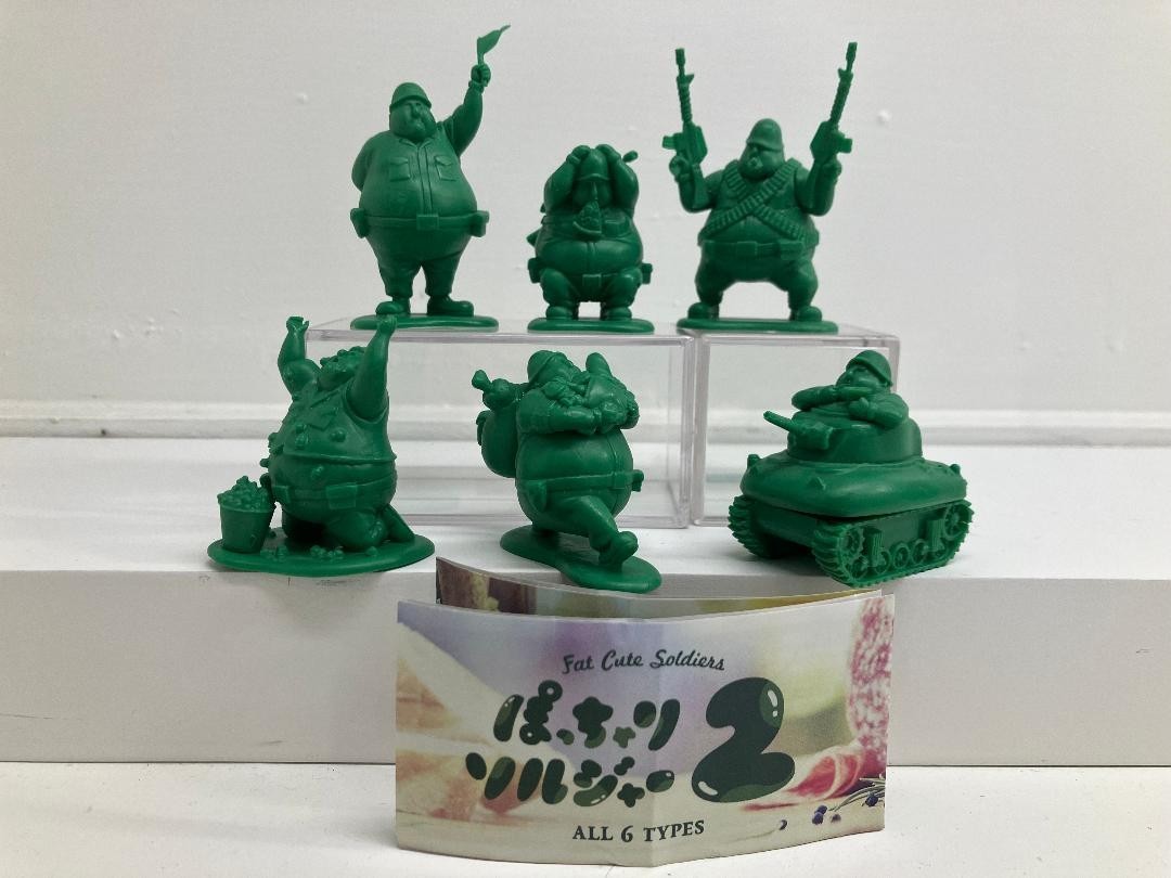 Takara Tomy Panda's Ana Gashapon Fat Cute Green Soldiers Set 2 Complete! 2015