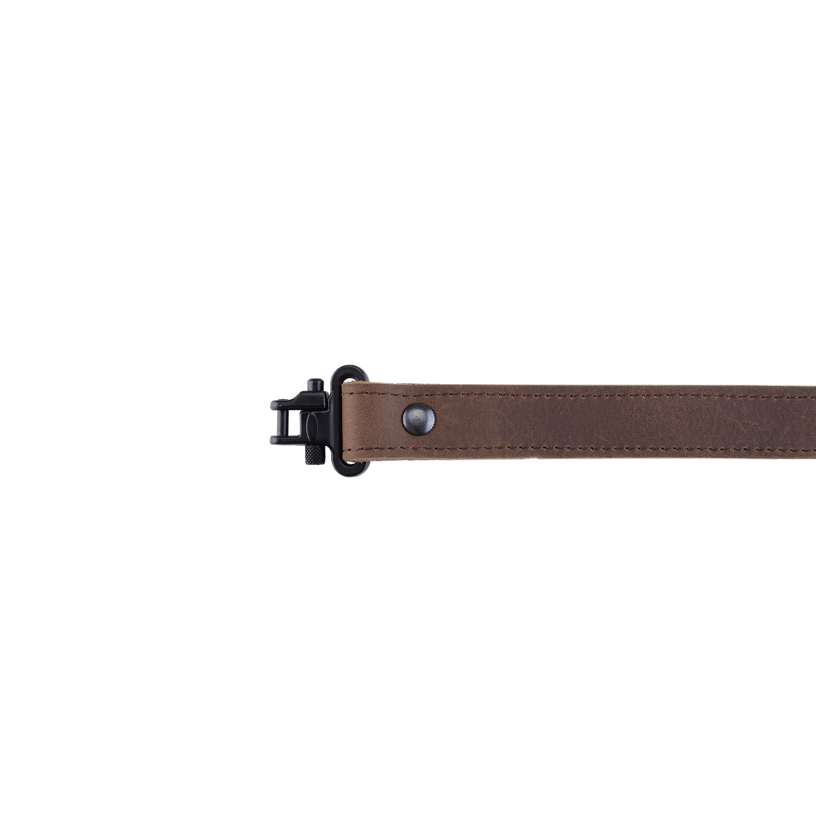 Rifle Gun Sling Buffalo Leather with Mil-Spec Swivel Crazy Horse Brown Stitch