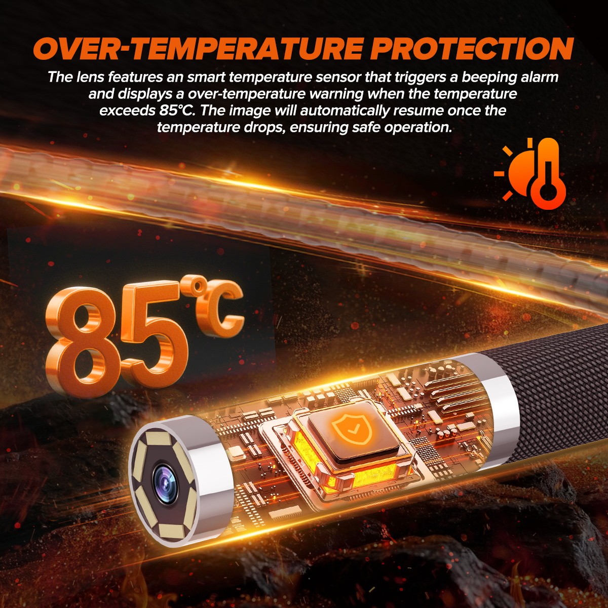 4 Way 360° Articulating Borescope Industrial Endoscope Camera Detachable Screen