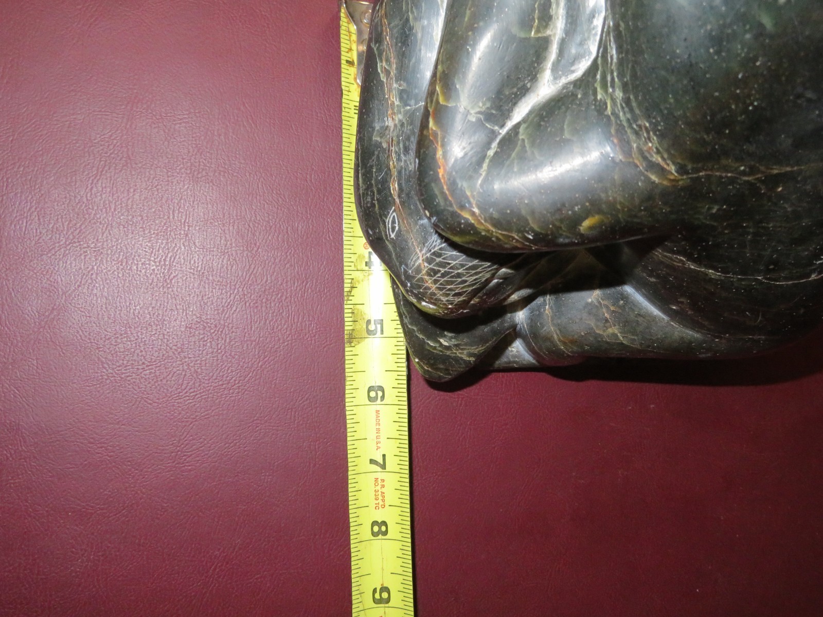 Vintage Canada Eskimo Art Inuit Hand Carved Soapstone Polar Bear Fish Sculpture