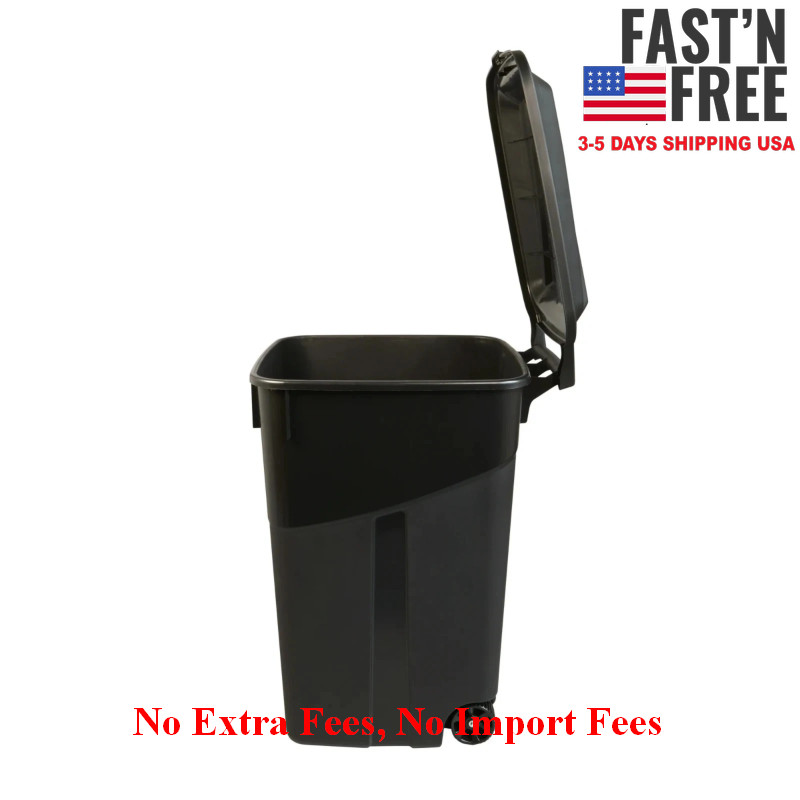 (2 pack) Hyper Tough 45 Gallon Wheeled Heavy Duty Plastic Garbage Can, NEW USA