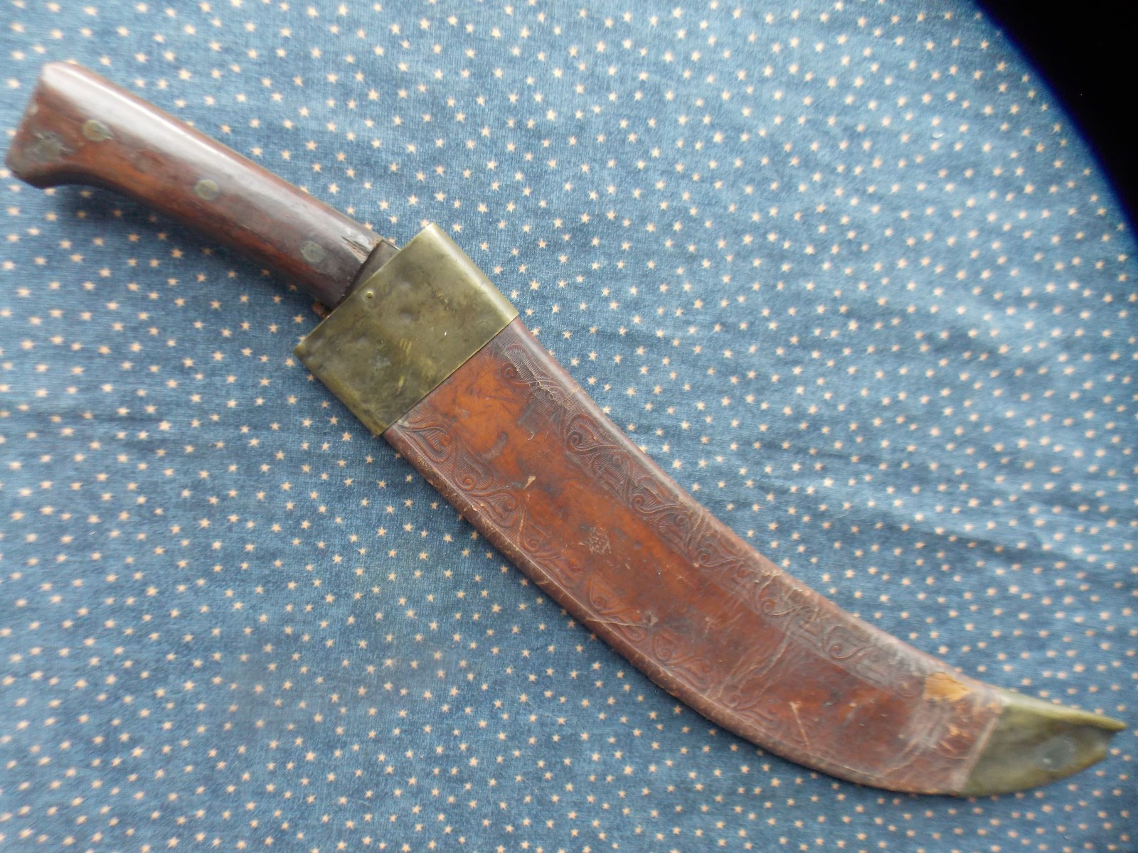 Collins 1005 Bolo Machete with Scabbard. SAW,WWI and WWII U.S. Military knfe