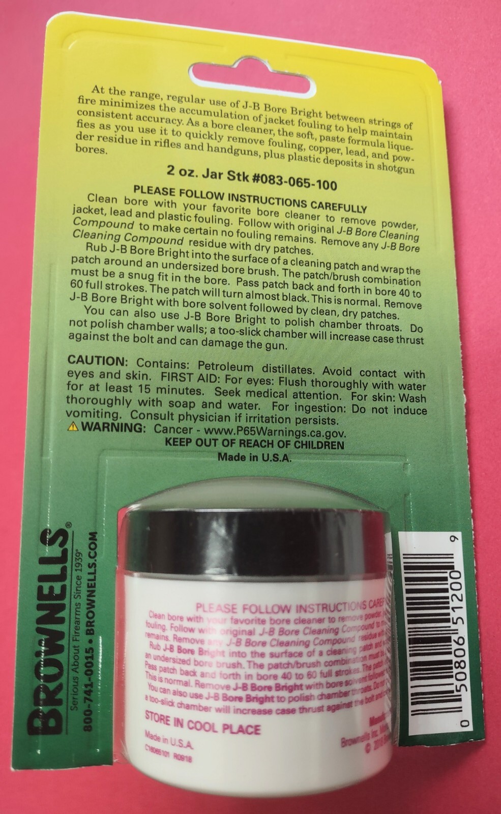 J-B Bore Bright Bore Finishing Compound Years of Use by Competitors and Hunters