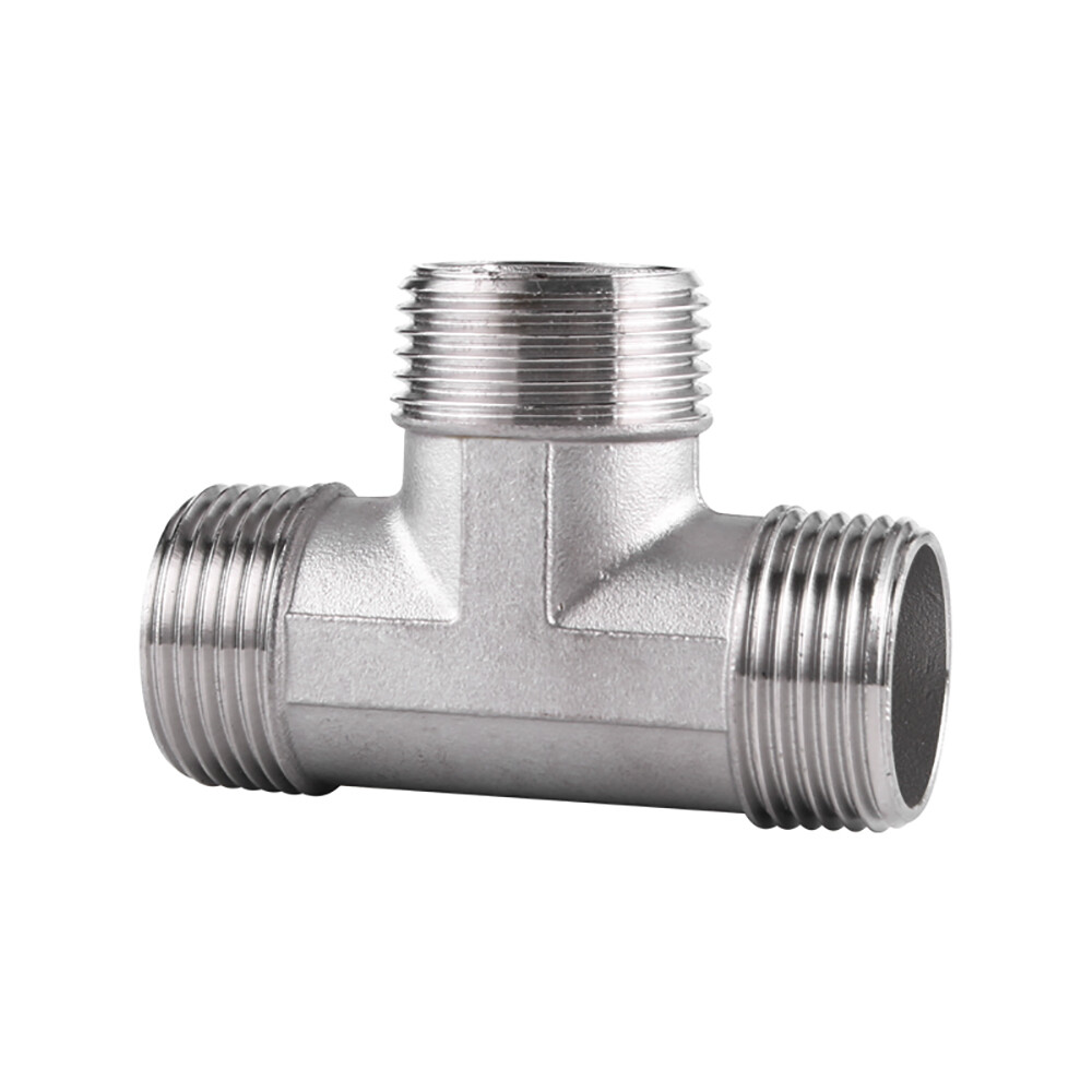 Stainless Pipe Fitting Tee Connector T-Shape Female Male Thread 1/2" 3/4" 1" 2"