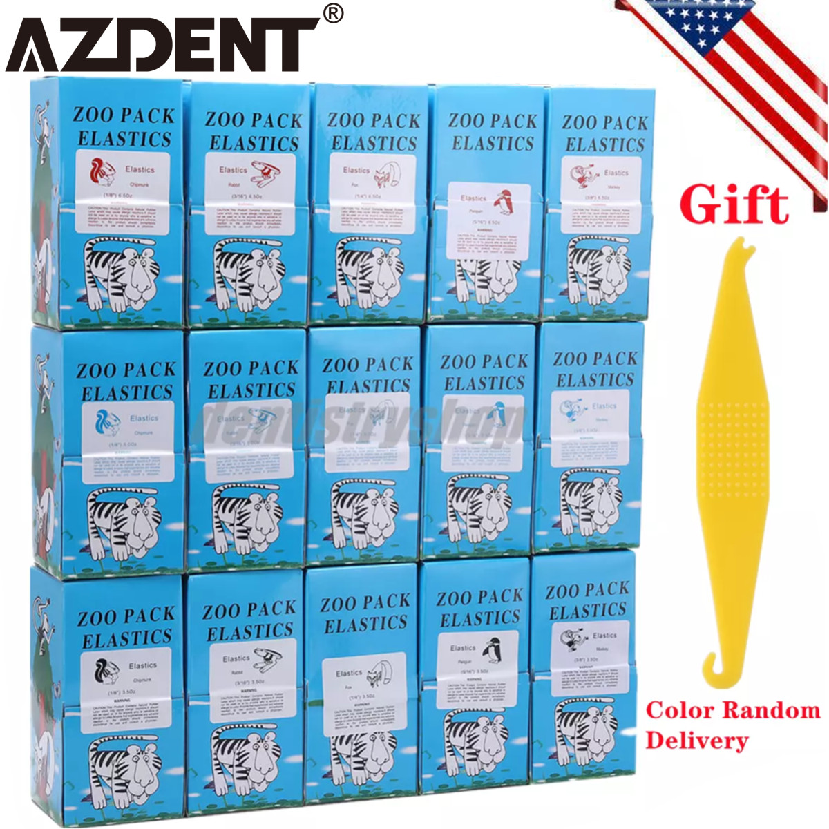 AZDENT Dental Ortho Elastics Latex Braces Orthodontic Rubber Bands 5000Pcs/box