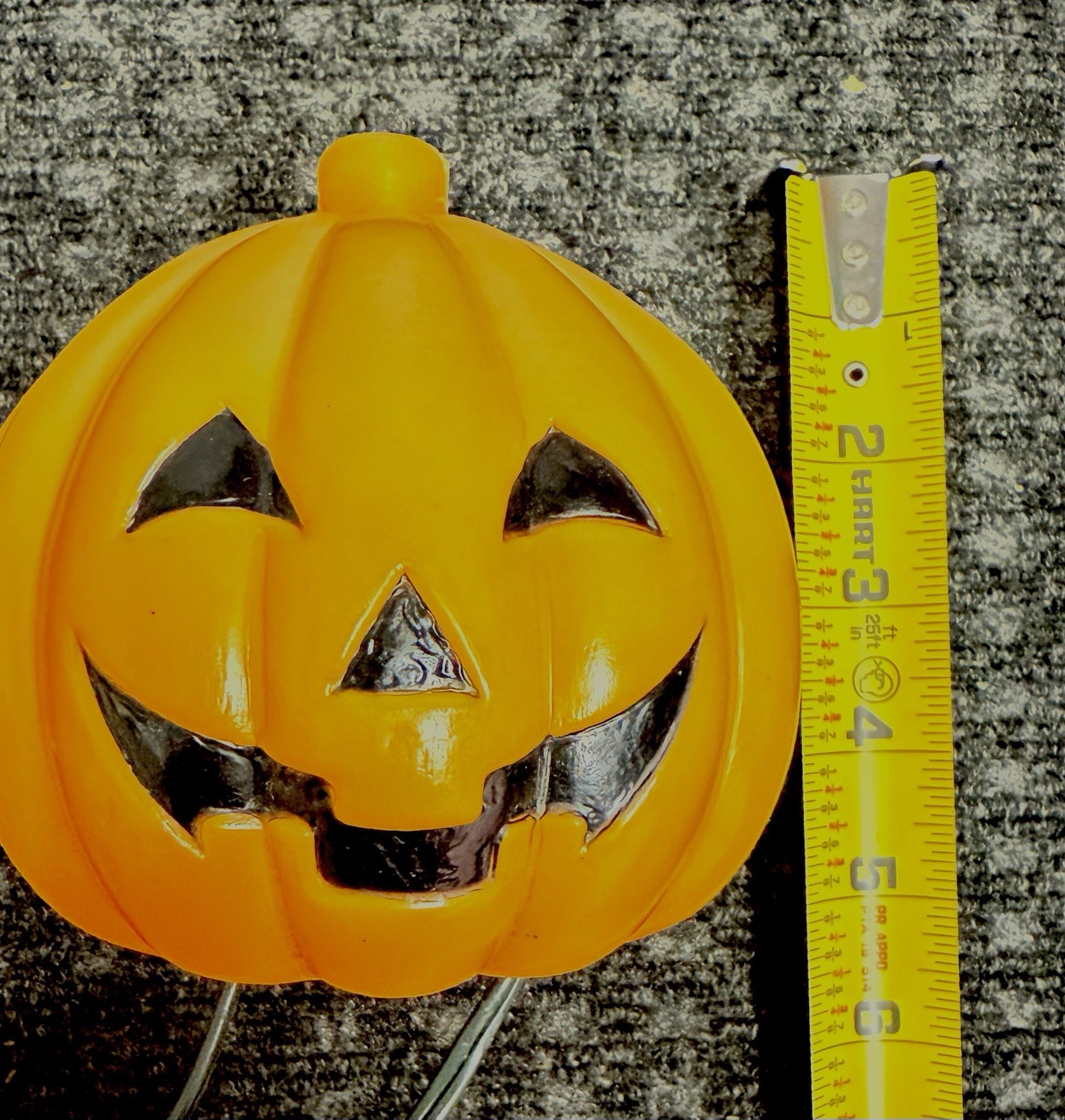 VINTAGE HALLOWEEN BLOW MOLD 5” PUMPKIN JACK O LANTERN LIGHT UP YARD SET OF 7