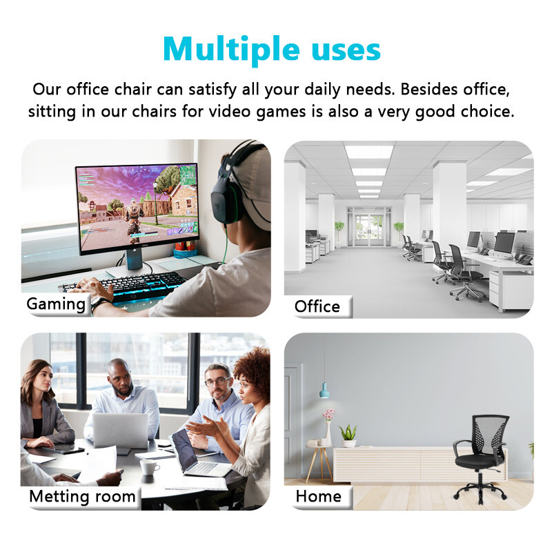 Office Chair Ergonomic Desk Chair Mesh Computer Chair W/Lumbar Support Armrest