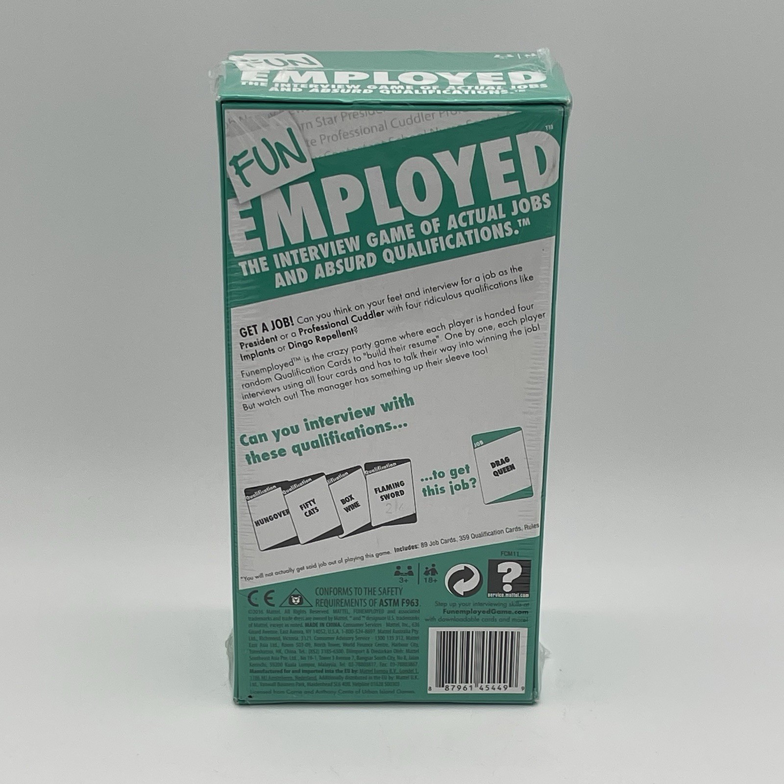 Funemployed Fun Employed Card Game Kickstarter 2016 Mattel New Sealed