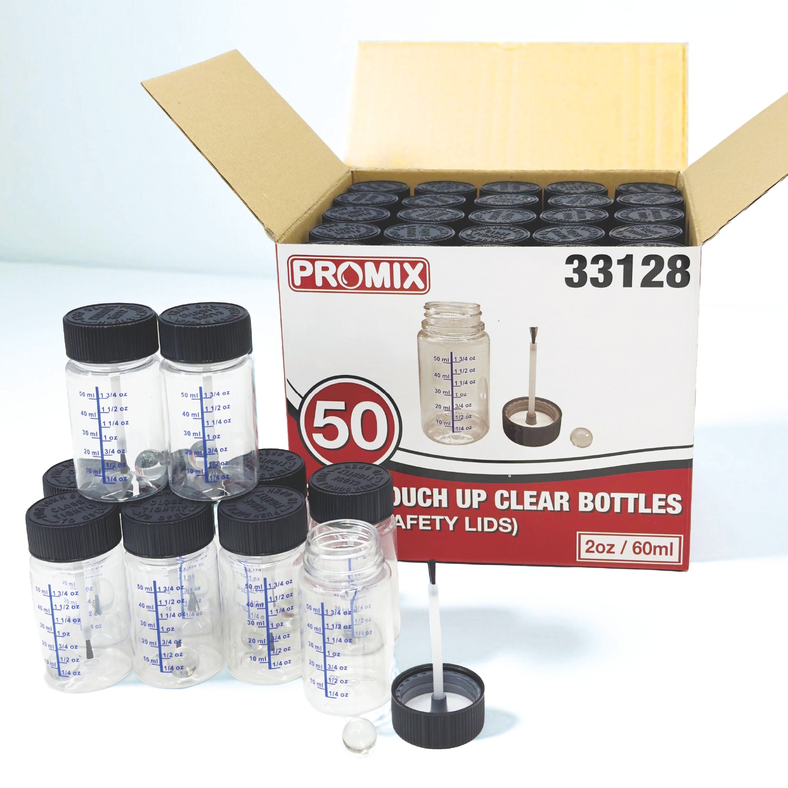 Promix Touch Up Paint Bottles 2oz (Box of 50)