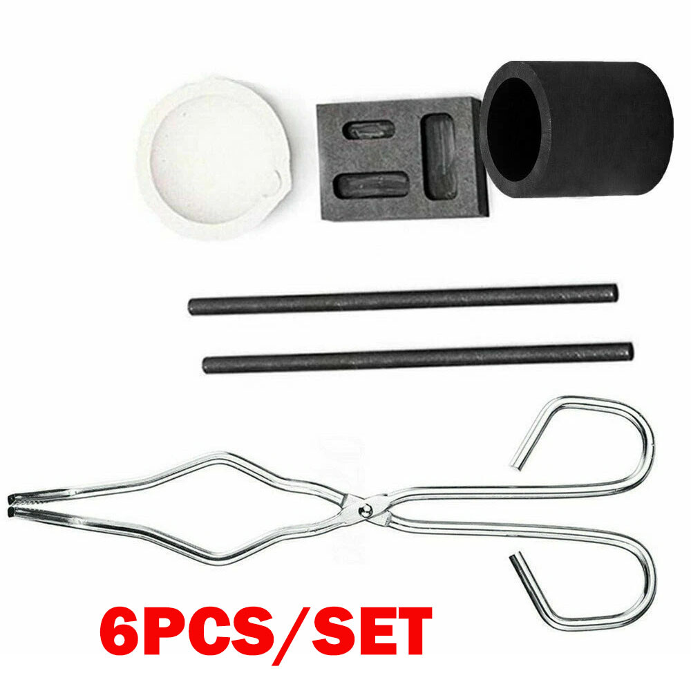 6x Graphite Ingot Crucible Mold Set Torch Melting Tool Kit For Gold & Silver HOT
