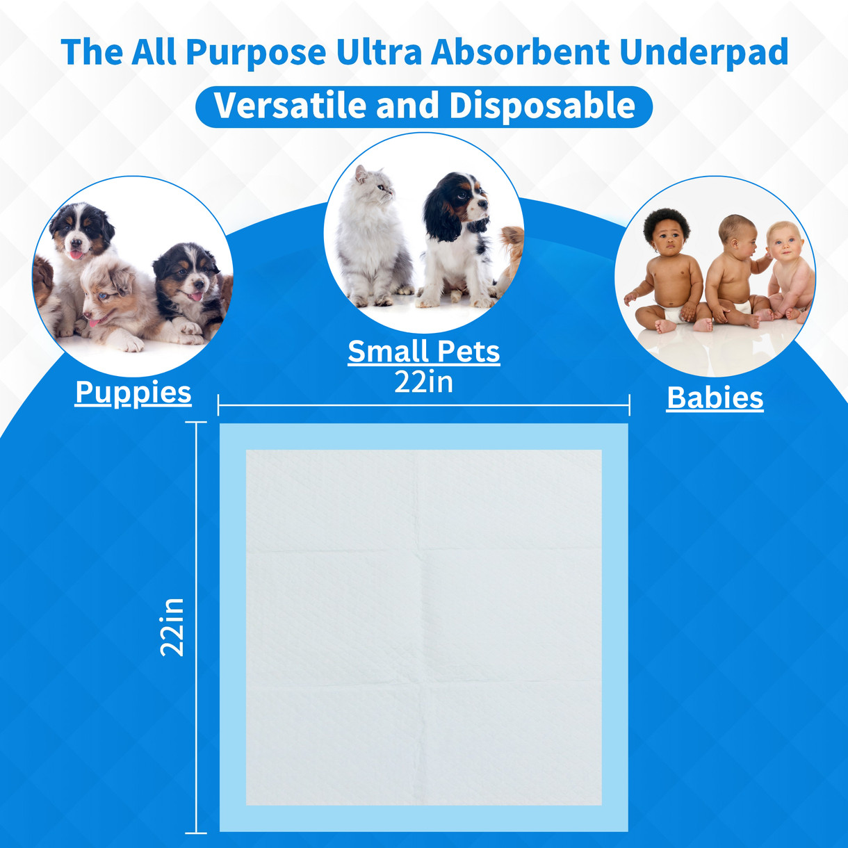 320 Pack Ultra Absorbent Small Pee Pads 22"x22" Pet Underpads Puppy Dog Training