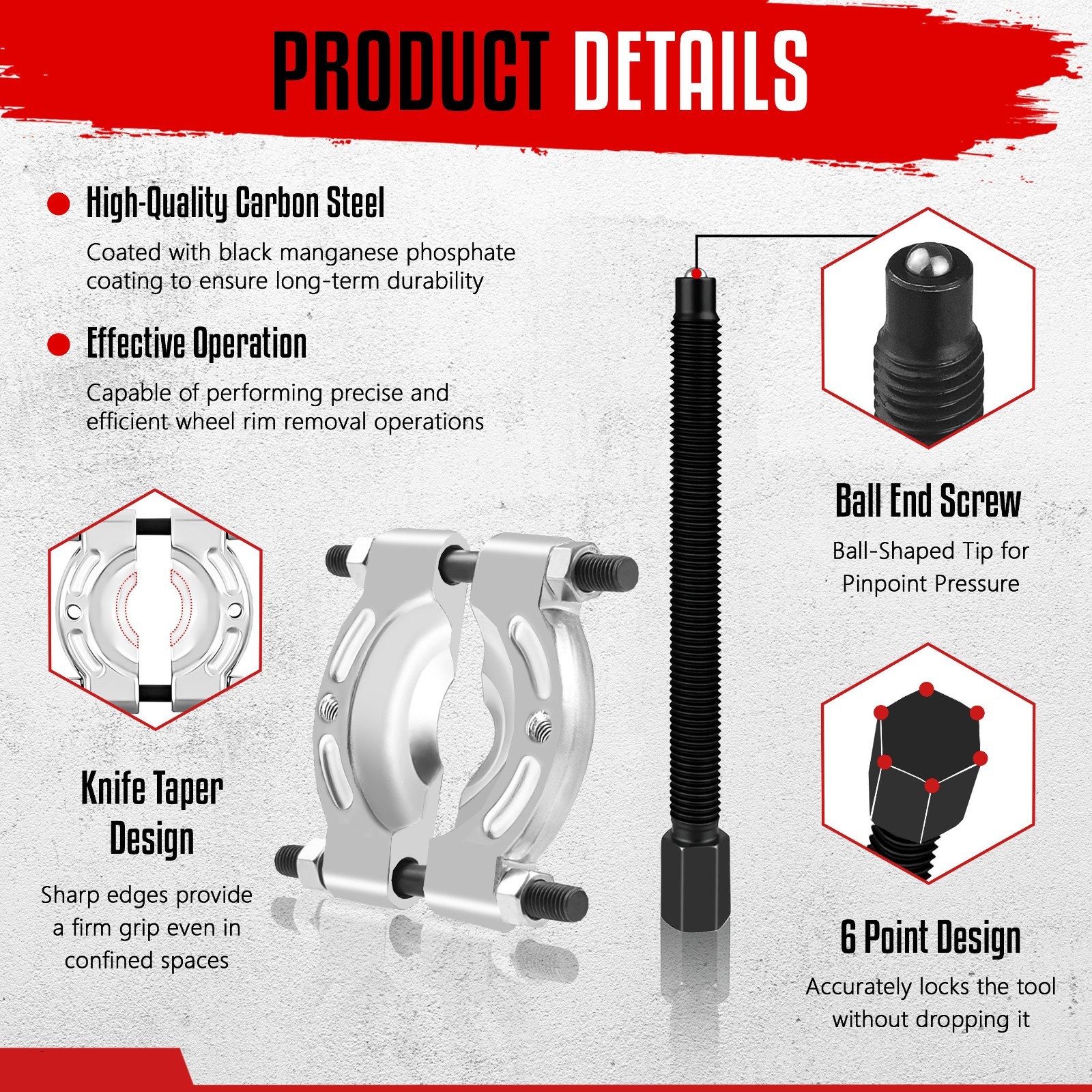 Bearing Puller and Splitter Set, 14-Piece Heavy Duty Pinion Wheel Removal Hub