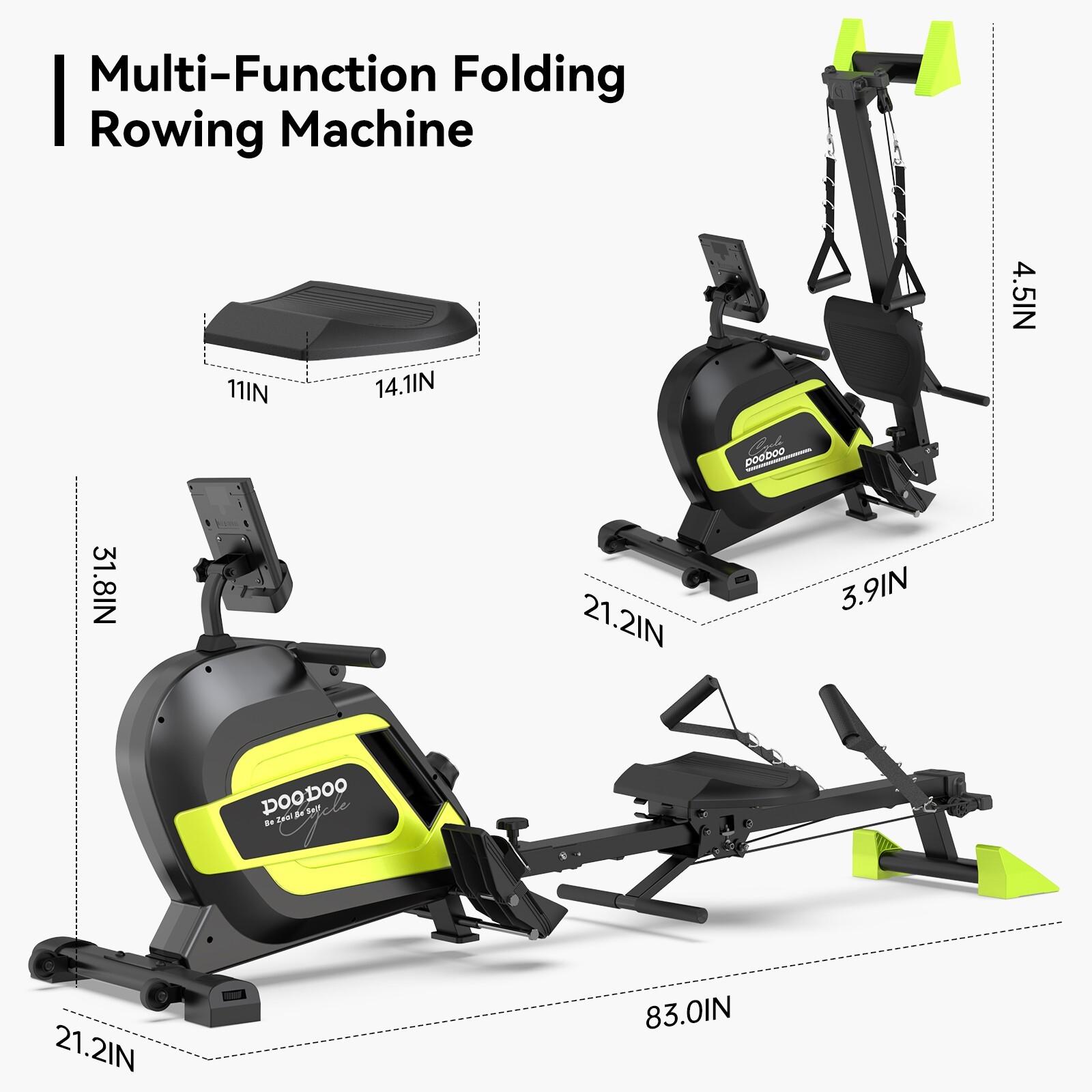 Magnetic Row Rowing Machine Concept 2 Rower Cardio Home Gym Exercise Equipment