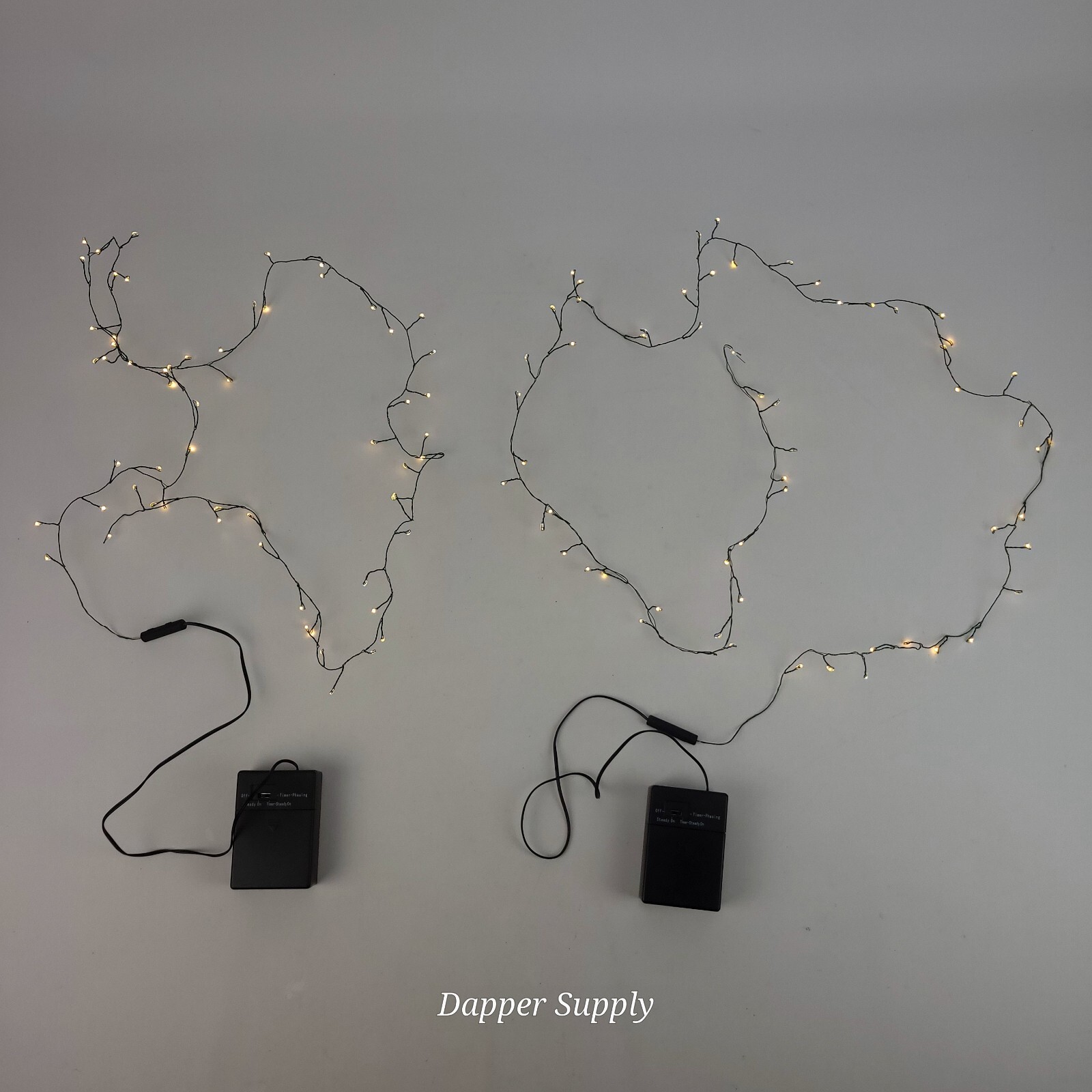 (Set of 2) 60 Mini LED Thin Wire String Fairy Lights Battery Operated Christmas