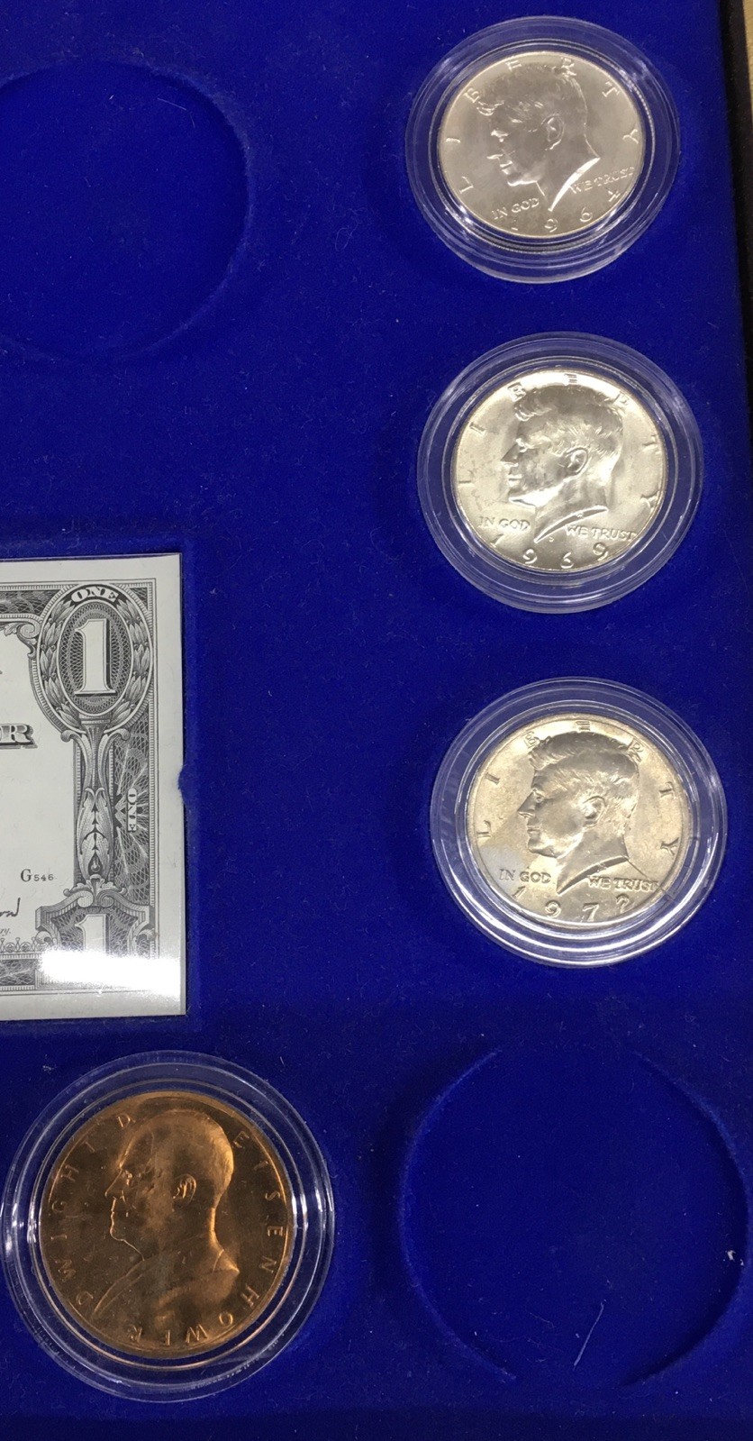 The Historical United States Coin Collection Wall Display Case W/77 Coins