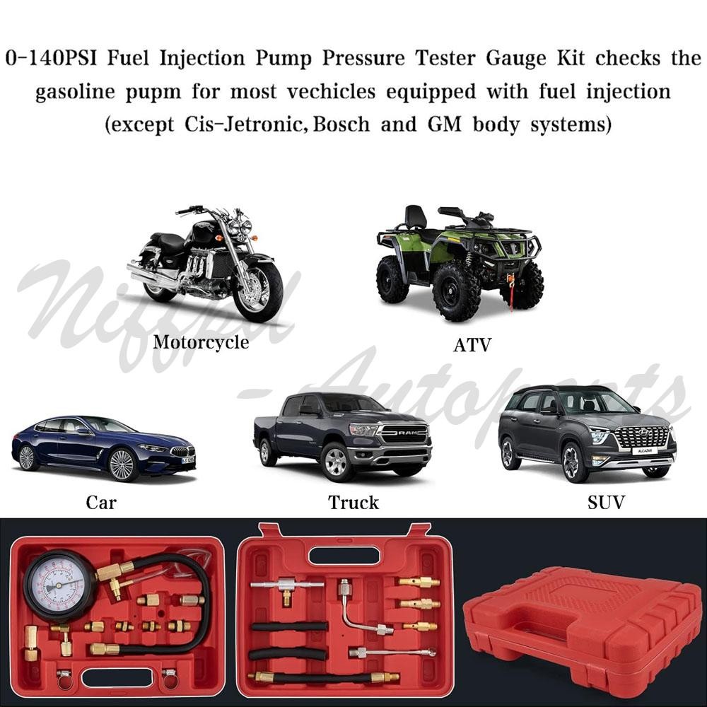 0-140PSI Fuel Injection Pump Pressure Tester Injector Pump Pressure Gauge Kit US