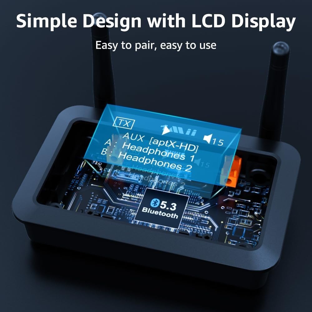 1Mii B03Pro+ Bluetooth 5.3 Transmitter Receiver LDAC aptX TV Adapter