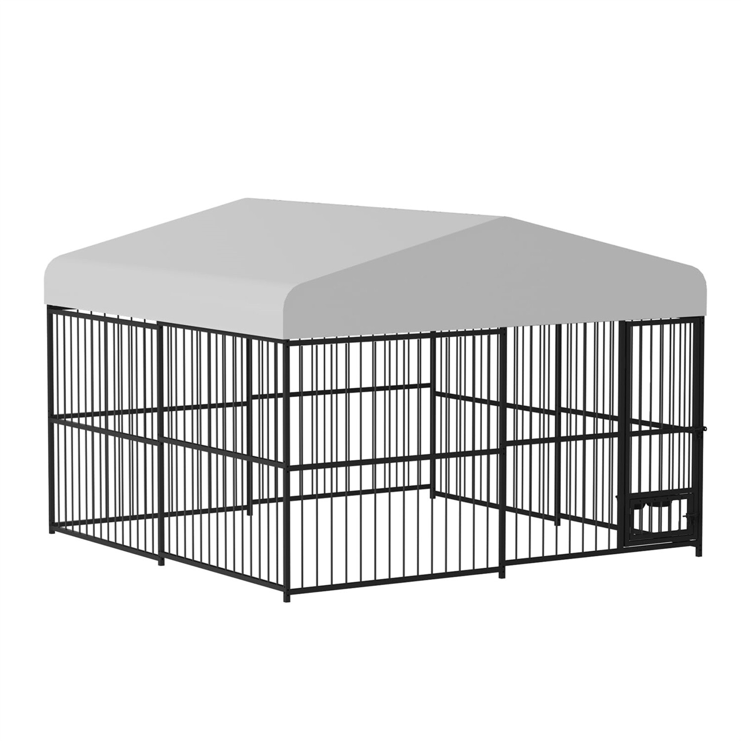 ✅10X10X6FT Heavy Duty Dog Cage with Roof Large Outdoor Dog Kennel Safety Locks
