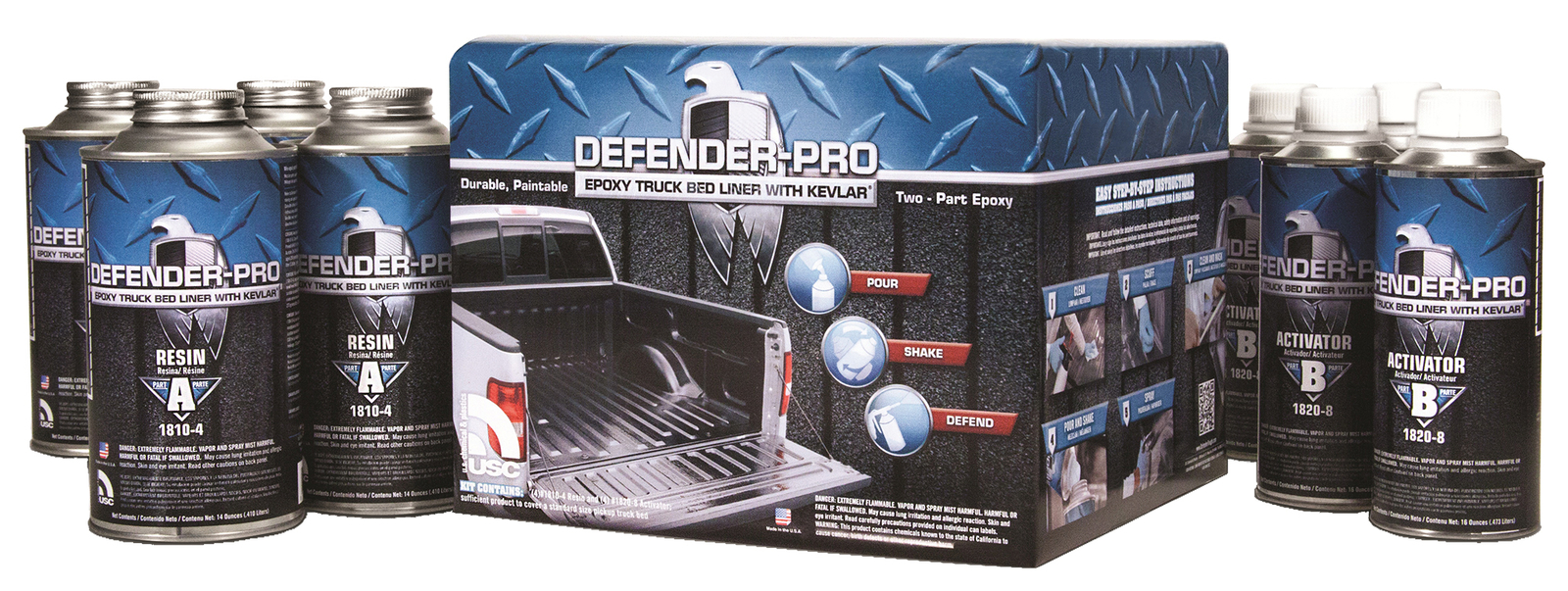 USC 18002 Defender-Pro Epoxy Truck Bed Liner Spray On Kit with Gun 1800-2