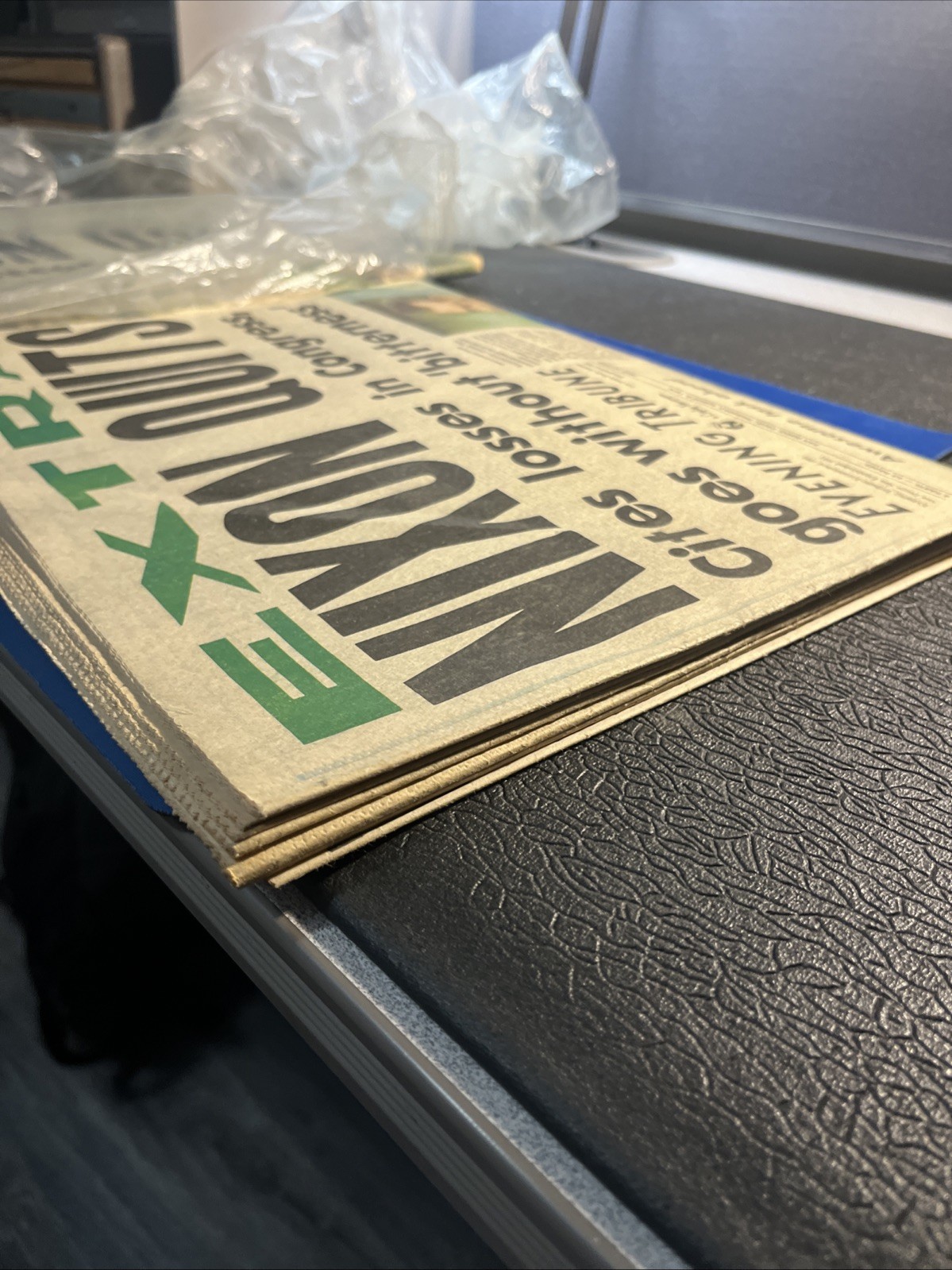 Lot of (2) President Richard Nixon Resignation Newspaper Evening Tribune SD