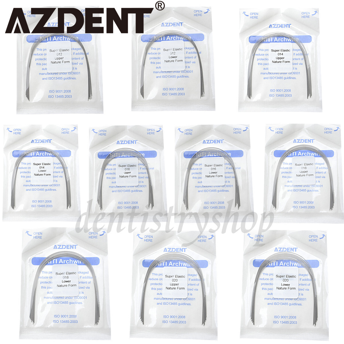 AZDENT Dental Orthodontic Arch Wire Super Elastic Niti Natural Nature Form Round