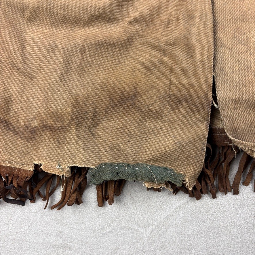 Antique Native American Canvas Beaded Ceremonial Fringe Jacket Coat Metis Cree