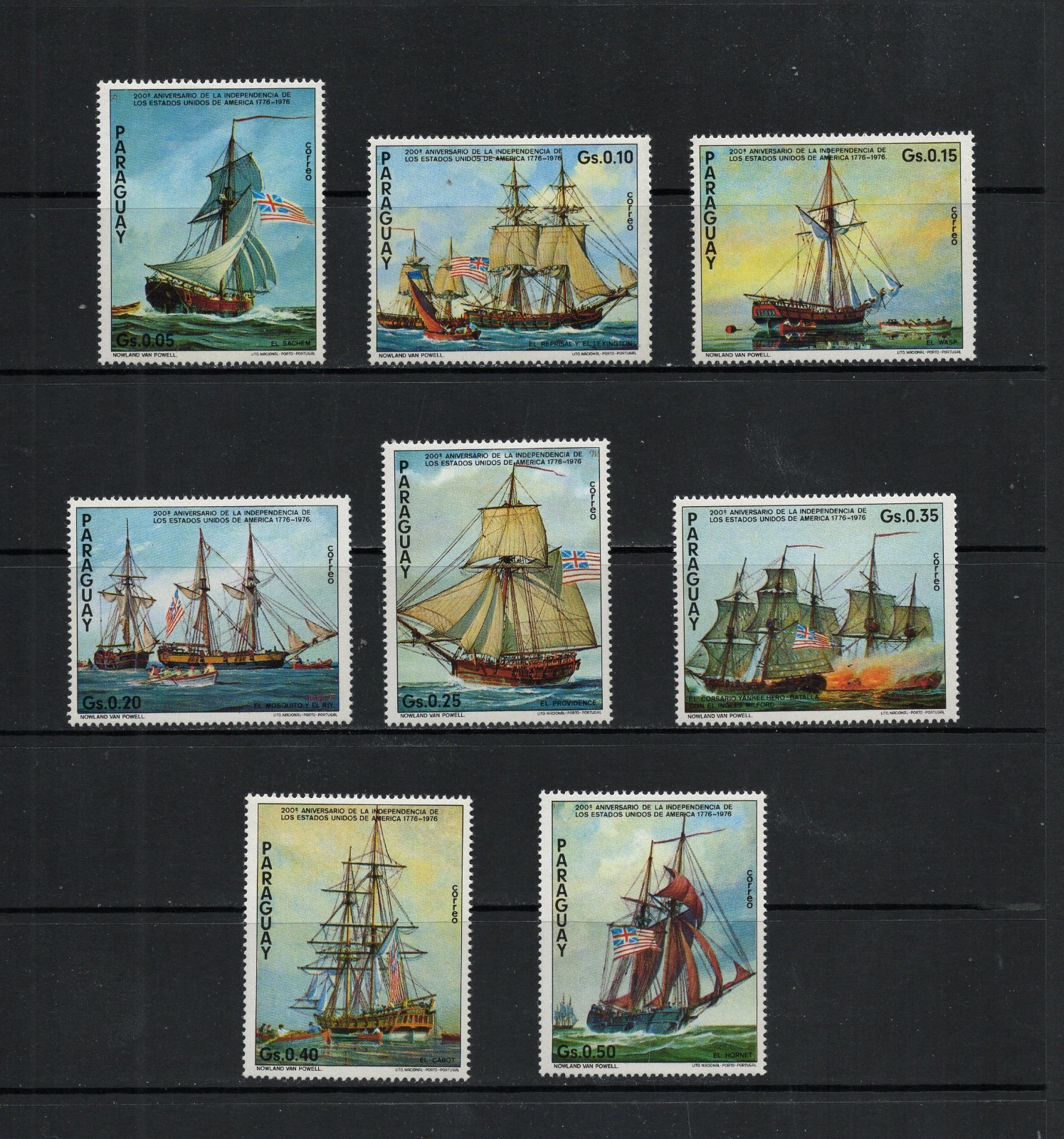 S9420  Paraguay   1975   Tall ships,   U.S.  Bicentennial   8v.   MNH