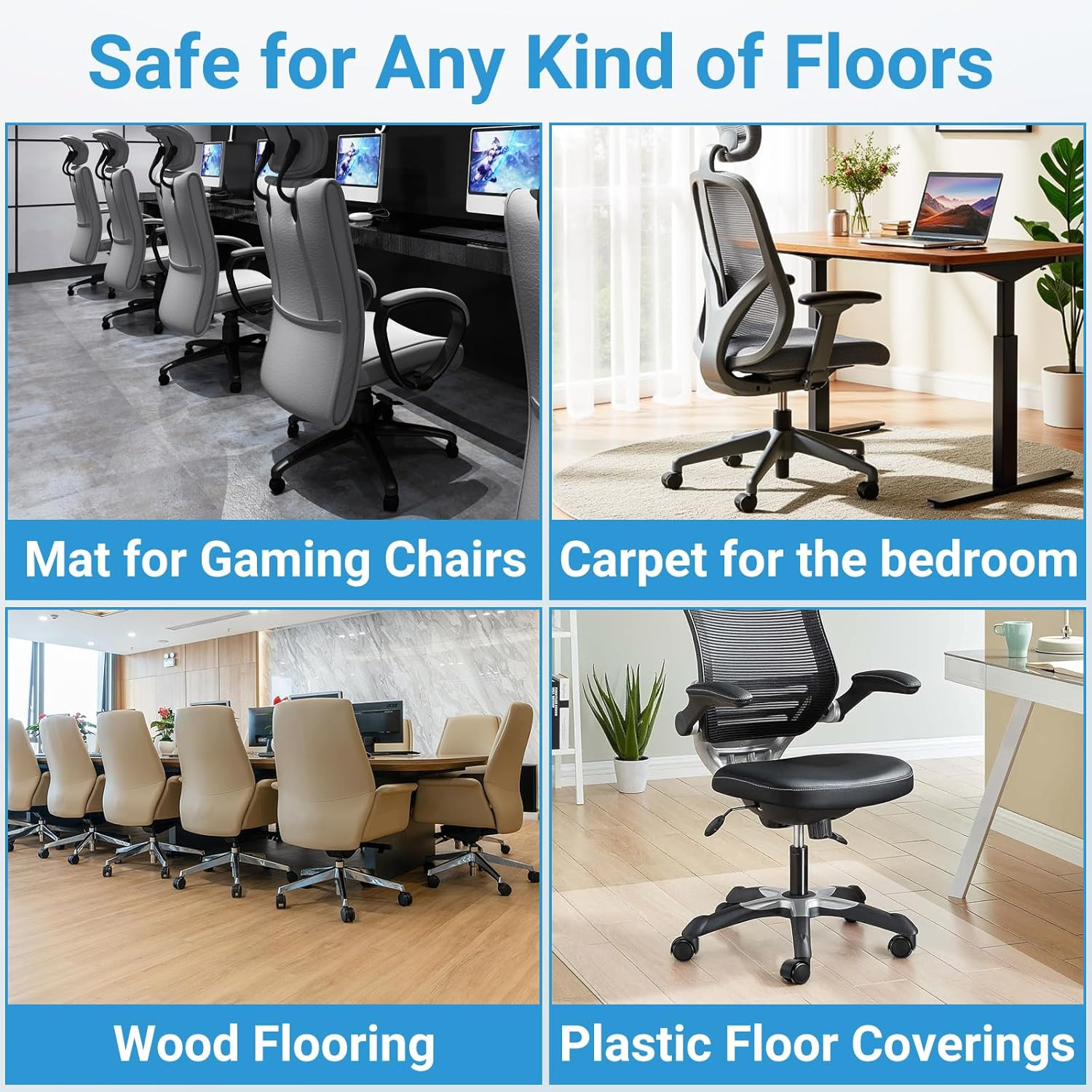 2 Inch Office Chair Casters Wheels Heavy Duty, 5 Pcs Chair Wheel Replacement, Mu