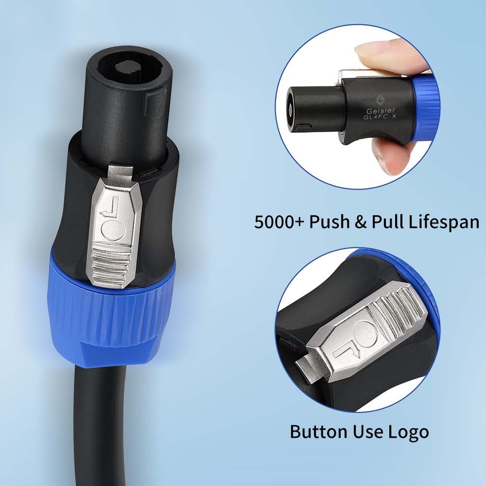 20Pcs Speakon Twist Lock 4Pole Plug Compatible Audio Loudspeaker Cable Neutrik