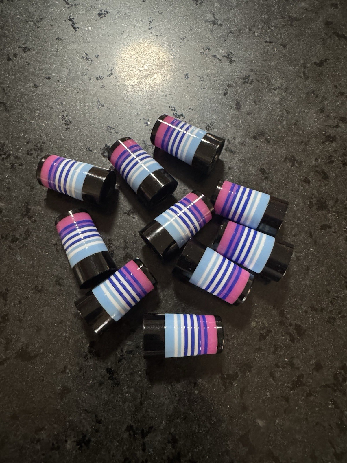 10-CUSTOM GOLF FERRULES Blk/pink/blue/purple/white 1” TAPER TIP .355