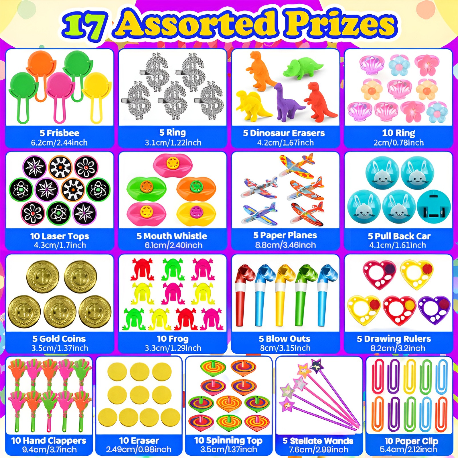 120pcs Party Favor Toys for Kids, Assorted Prizes, Classroom Rewards, Goodie Bag