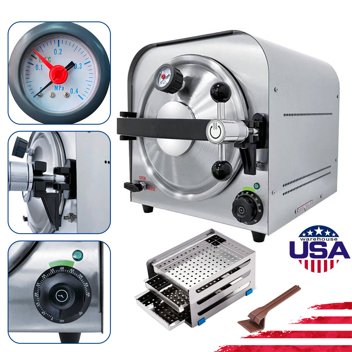 Dental Autoclave Steam Sterilizer Medical Steam Sterilizer / Trolley Mobi Cart