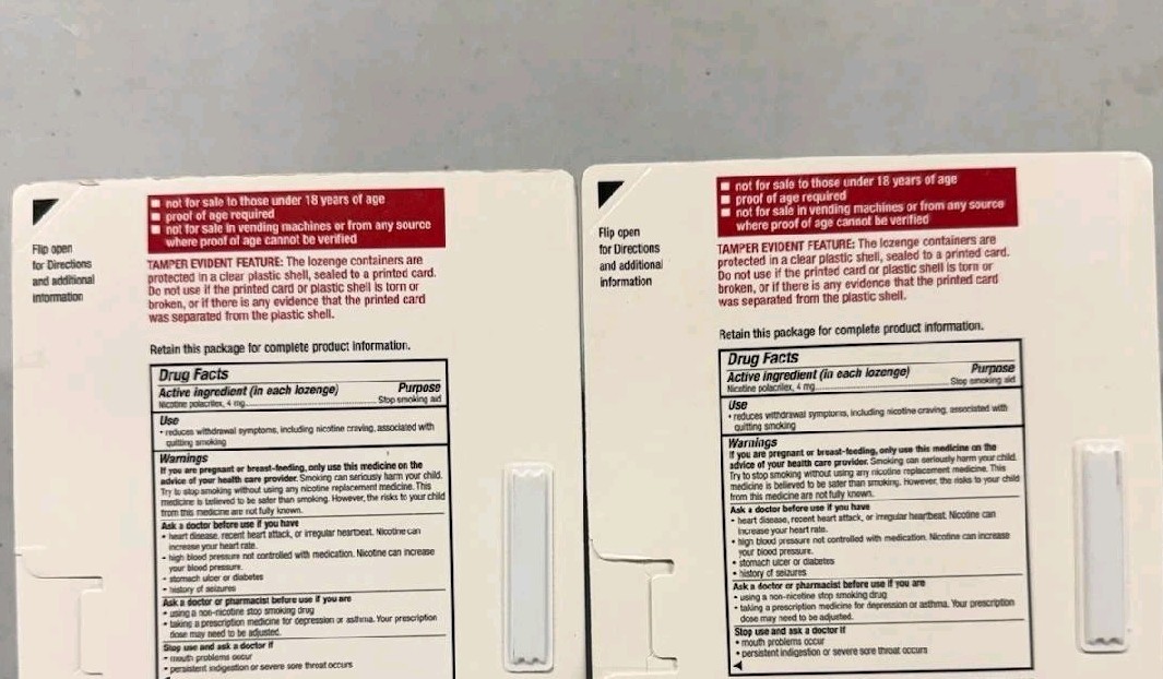 2 Nicorette Coated Nicotine Lozenge 4mg Ice Mint 80x2=160 Ct Exp 11/26