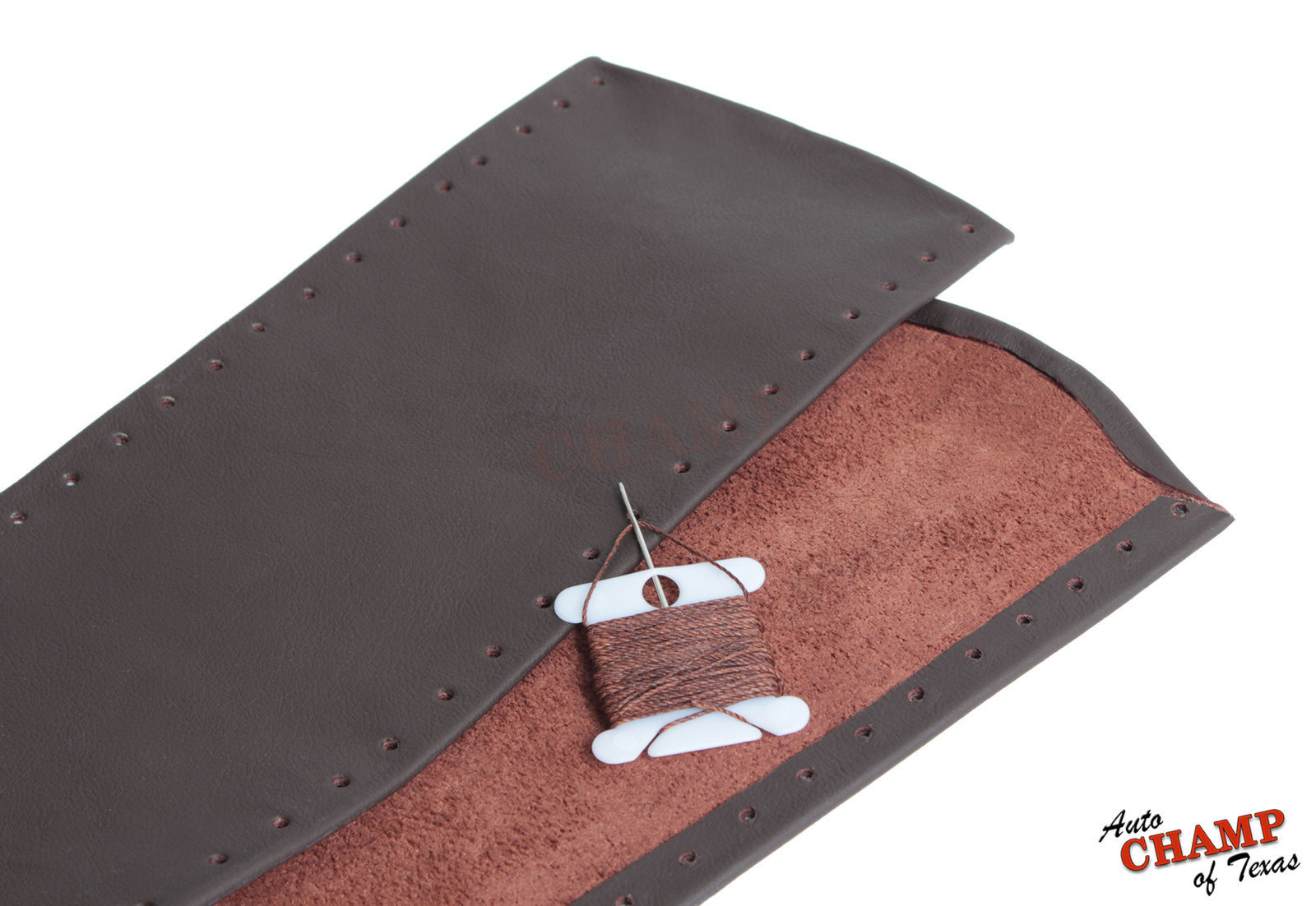 For 2009-2012 Dodge Ram 1500 2500 3500-Leather Steering Wheel Cover, Dark Brown