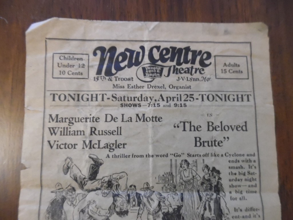 1925 New Centre Theatre Silent Movie Herald Drexel on Wurlitzer Kansas City MO