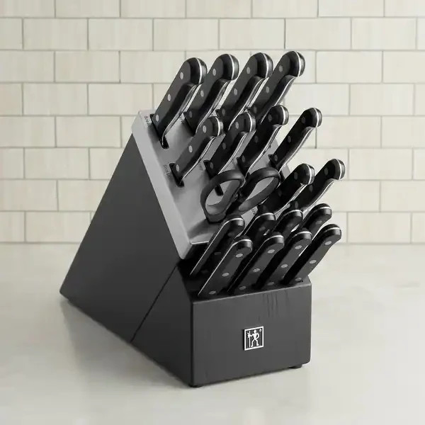 HENCKELS Graphite 20-pc Self-Sharpening Knife Set with Black Color Block
