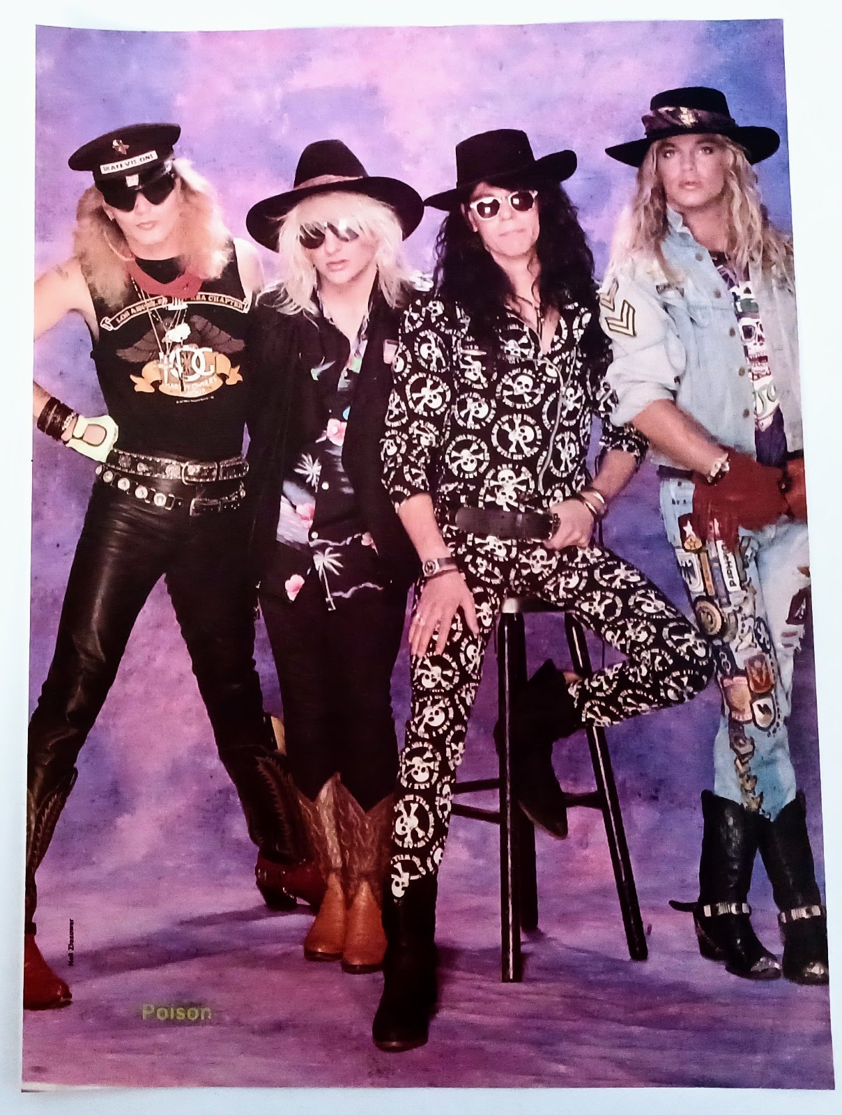 POISON~1989 POSTER MAGAZINE PINUP~BOBBY DALL/C.C. DeVILLE/RIKKI ROCKETT/BRET